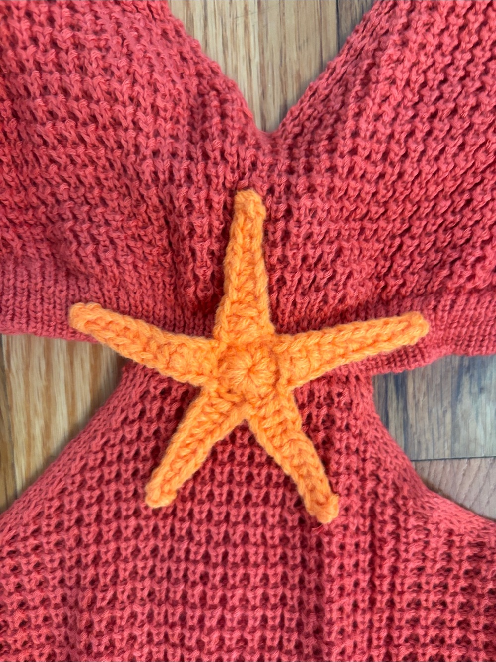 Cupshe Coral Halter Knit Coverup Dress with Starfish Accent - Picture 6 of 8